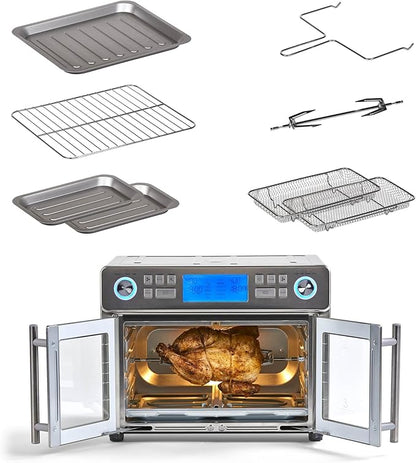 Emeril Lagasse Dual Zone 360 Air Fryer Oven Combo with French Door, 25 QT Extra Large, Cook Two Foods in Different Ways, Up to 60% Faster from Frozen to Finish