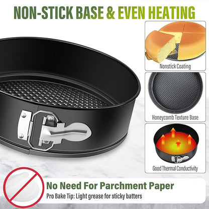 Vakoo 9 Inch Springform Pan - Nonstick, Leakproof Cheesecake Pan for Baking, Easy Release, No Parchment Paper Needed