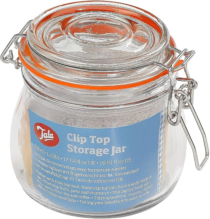 Tala 500ml Classic Lever Arm Storage Jar, Airtight Jar which is perfect for storing foods and preserving freshly made goods