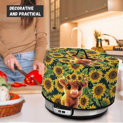 Baby Highland Cow Slow Cooker Dust Cover with Pocket 6-8 qt Crock for Pot Keep Small Kitchen Appliance Clean Kitchen Home Accessories Decor Cover