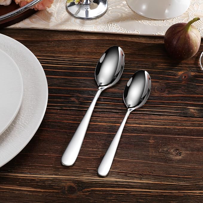 KEAWELL Premium 20-Piece Louise Silverware Set, 18/10 Stainless Steel, Service for 4, Fine Flatware Set, Smooth and Exceptional mirror finish, Dishwasher Safe (20)
