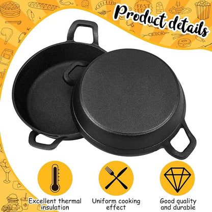 Ziliny Mini Cast Iron Skillets 7 x 7 x 1.7 Inch Cast Iron Pan Small Ramekin Set Black Casserole Dish Cookware Oven Safe Mini Skillets for Kitchen Indoor Outdoor Picnic (6 Pack)