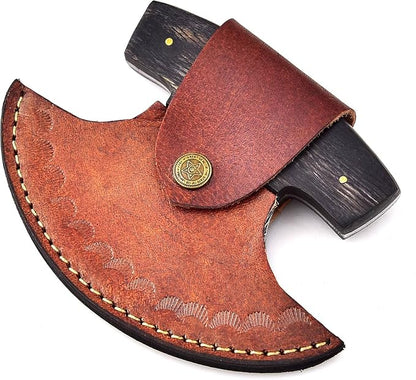 Black Handle Handmade Damascus Steel Ulu Knife - Alaskan Damascus Ulu Knife With Sheath - Damascus Alaska Knives For Men and Women - Skinning, Chopping,Rocking, Mincing, Slicing Meat & Herb