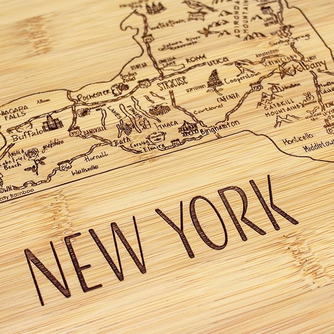 Totally Bamboo A Slice of Life New York State Serving and Cutting Board, 11" x 8.75"