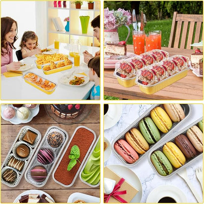 Upgrade Large 11.8oz Mini Cake Pans with Lids and Spoons 30Pcs Mini Loaf Pans Disposable for Gift Giving Bake Sale Lunchbox Baking ContainersSuitable for Bread, Cakes, Treats, Ice Cream