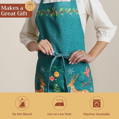 Maison d' Hermine 100% Cotton Apron for women with Pocket Kitchen Chef Apron for Men Cooking Spring Summer