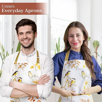 Maison d' Hermine 100% Cotton Apron for women with Pocket Kitchen Chef Apron for Men Cooking Spring Summer