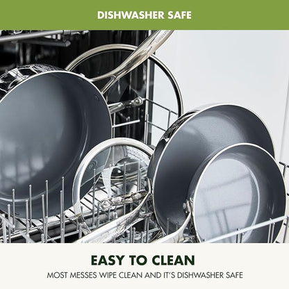 GreenPan Valencia Pro Tri-Ply Stainless Steel 10 Piece Cookware Set, PFAS-Free Ceramic Nonstick Coating, Induction Ready Pots & Pans, All Cooktops, Dishwasher & Oven Safe to 600F