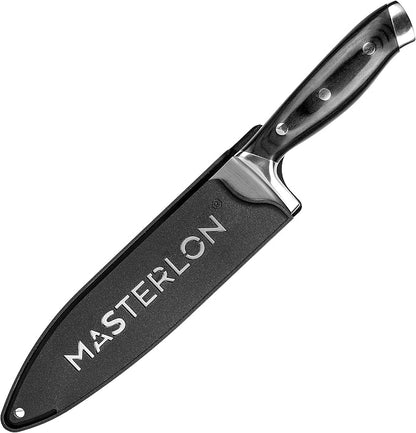 MP-116 Triple Rivet Collection Chef’s Knife Stainless Steel Blade, 8", Black