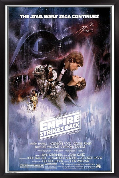 24X36 Star Wars: Saga - The Saga Continues Wall Poster, 36L" x 24W", Black Framed Version