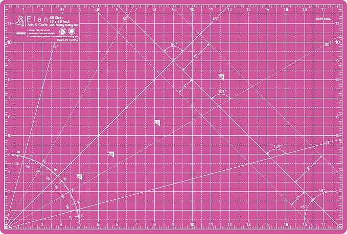 Elan Cutting Mat A3 Pink & Purple, Self Healing Cutting Mat 12x18 Inch, 5-Ply Craft Board Pink, Hobby Board for Crafts 12x18 Inch