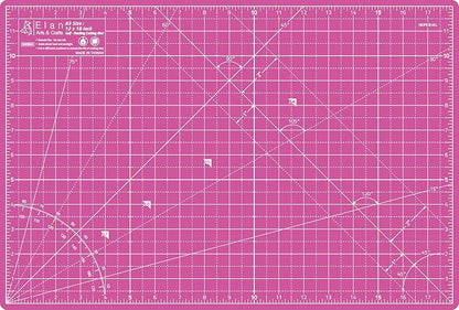 Elan Cutting Mat A3 Pink & Purple, Self Healing Cutting Mat 12x18 Inch, 5-Ply Craft Board Pink, Hobby Board for Crafts 12x18 Inch