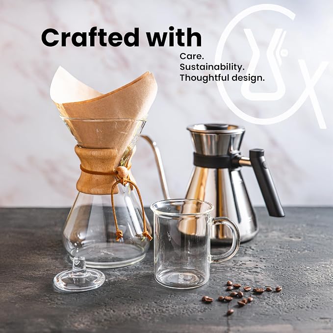Chemex Pour-Over Glass Coffeemaker - Glass Handle Series - 6-Cup - Exclusive Packaging