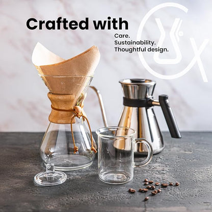 Chemex Pour-Over Glass Coffeemaker - Glass Handle Series - 6-Cup - Exclusive Packaging
