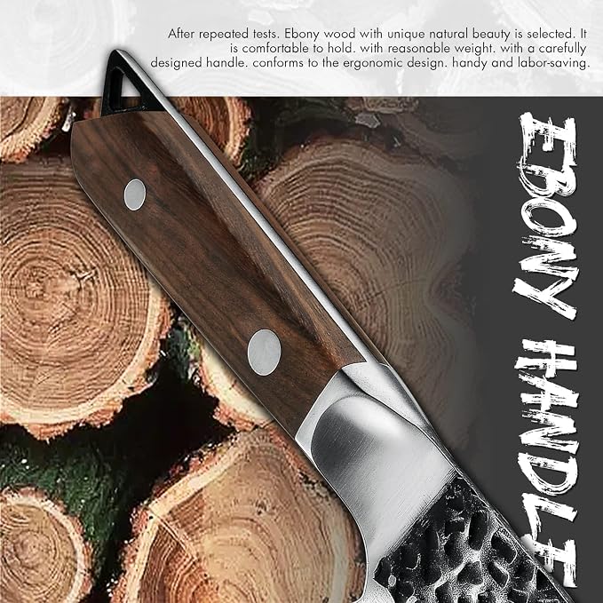 [Full Tang]Butcher Knife Handmade Forged Kitchen Chef Knife Grandsharp Pro Razor Sharp Serbian Clad Steel Meat Vegetable Chopping Cutting Cleaver with Leather Knife Sheath