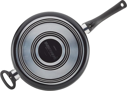 Farberware Glide Ceramic Nonstick Saute Pan / Frying Pan / Fry Pan with Lid and Helper Handle - 4 Quart, Black