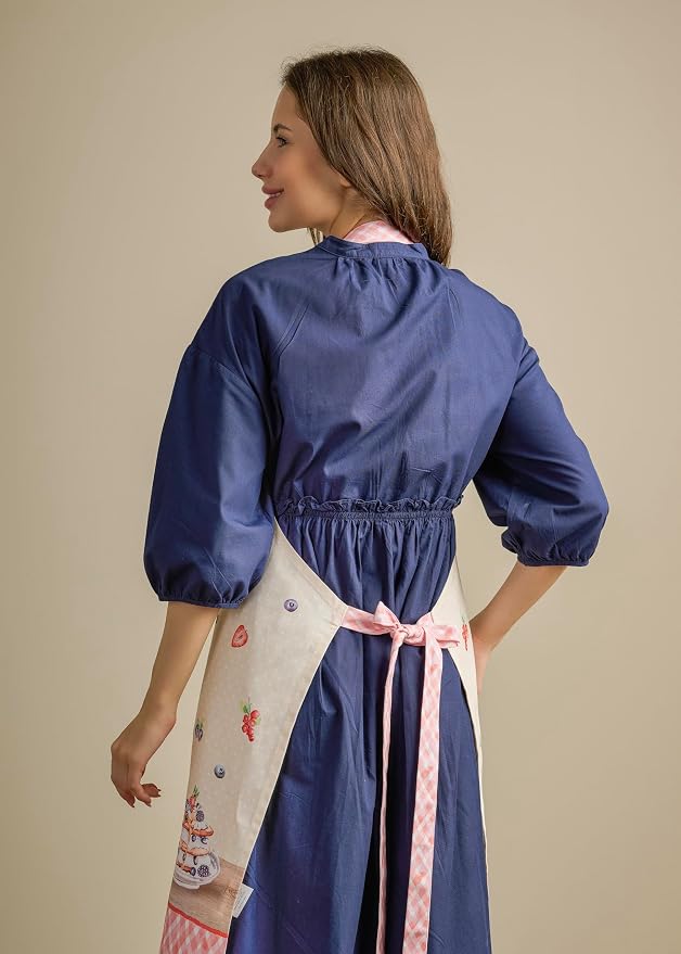 Maison d' Hermine 100% Cotton Apron for women with Pocket Kitchen Chef Apron for Men Cooking Spring Summer