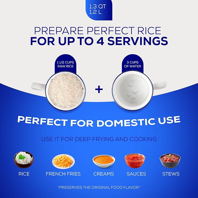 Universal (Extra Small) Caldero 4 Cups - 1.3 QT / 1.2 L, Stainless Aluminum Pot, Even Heat Distribution and Fast Cooking Dutch Oven Pot, Ergonomic Handles, Ideal for Rice, French Fries, and More
