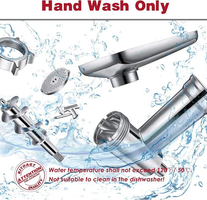Metal Food Grinder Attachments for KitchenAid Stand Mixers, Meat Grinder, Sausage Stuffer, Perfect Mixer Attachment for KitchenAid Mixers, Silver(Machine/Mixer Not Included)