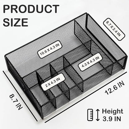 Paper Plate Organizer for Countertop - Metal Utensil Caddy Silverware Holder Cutlery Flatware Plastic Spoon Fork Plates Napkins Cup Storage Dispenser Party Picnic Essentials Camping Supplies