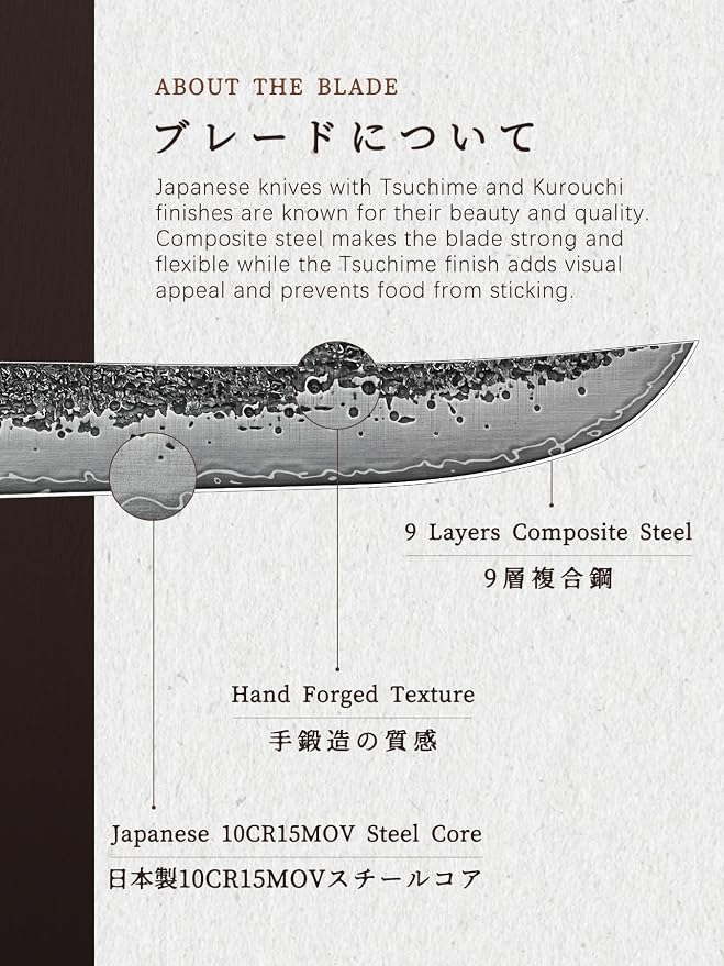 HOSHANHO Fillet Knife 7 Inch, Super Sharp Japanese Boning Knife in High Carbon Steel, Professional Hand Forged Fish Knives for Meat Poultry Cutting