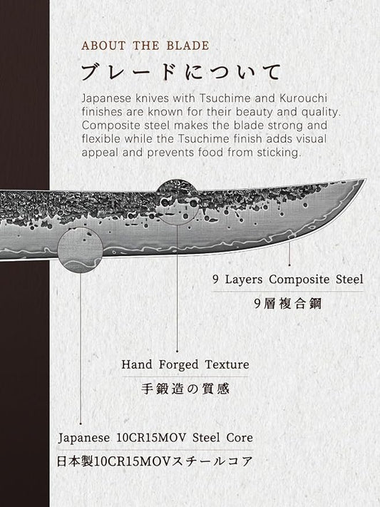 HOSHANHO Fillet Knife 7 Inch, Super Sharp Japanese Boning Knife in High Carbon Steel, Professional Hand Forged Fish Knives for Meat Poultry Cutting