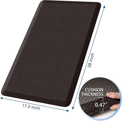 Mattitude Kitchen Mat Cushioned Anti-Fatigue Floor Mat Water Resistant Non-Slip Mats and Rugs Standing and Comfort Desk Mats for House Sink Office Laundry (Chocolate, 17.3"x28")