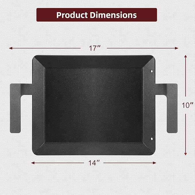 Carbon Steel Griddle - Professional Cookware Griddle Pan for Induction, Stove Top, Gas Grill, Cooktop, Electric and more, 17" x 10" NonStick Flat Top Griddle Plate Skillet, Indoor/Outdoor Use