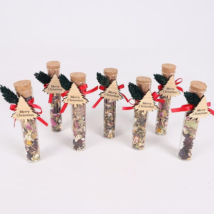 HTF Pack of 5 Christmas Decorations, Tea Party Favors for Women, New Years Eve Party Supplies, Christmas Gifts, Coworker New Year, Happy Holiday Personalized Tea Favors (CH, Tree)