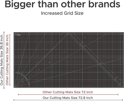 Elan Cutting Mat 36x72 Black & Taupe, Extra Large Self Healing Cutting Mat 36 x 72 Inch, 5-Ply Craft Board Black, Hobby Board for Sewing and Quilting