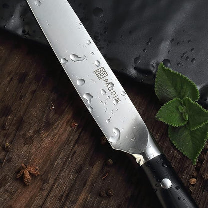 PAUDIN Carving Knife Set, 8 inch German High Carbon Stainless Steel Meat Slicing Knife with 7 inch Turkey Fork, Ergonomic Full Tang G10 Handle, Dishwasher Safe,BBQ Brisket Slicer,Cooking Gifts for Men