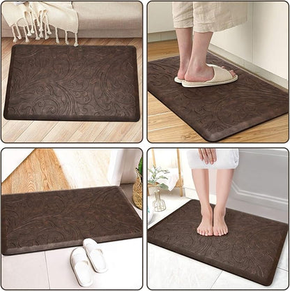 KMAT Kitchen Mat Cushioned Anti-Fatigue Floor Mat Waterproof Non-Slip Standing Mat Ergonomic Comfort Floor Mat Rug for Home,Office,Sink,Laundry,Desk 30"(L) x 20"(W),Brown