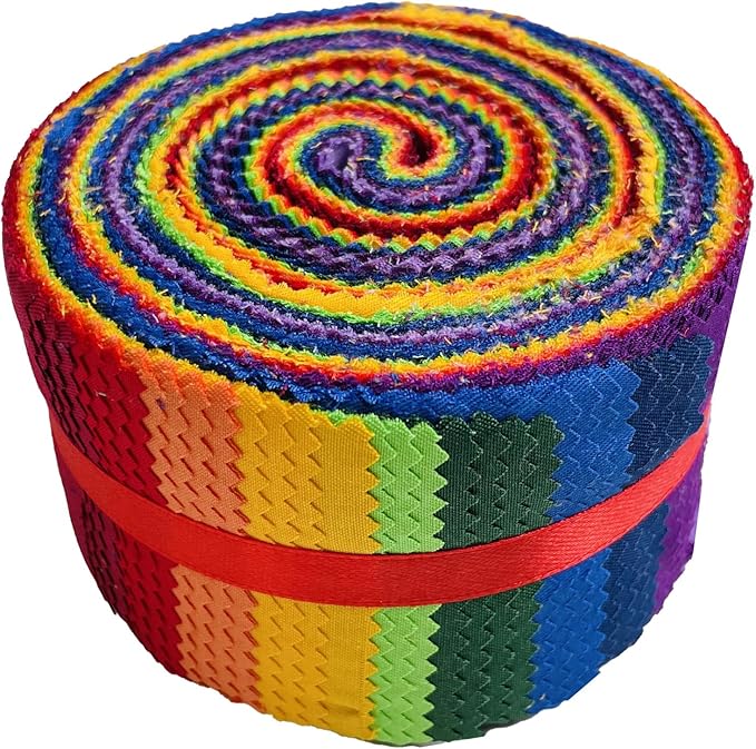40 Strip Jelly Roll Fabric Strips for Sewing, 100% Cotton for Quilting Crafting, Precut Bundles-2.5" x 44" 10 Solid Colors Fabric