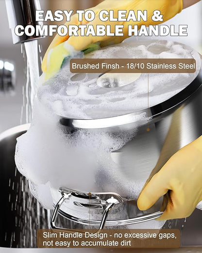 Cooks Standard Professional 20 Quart Stainless Steel Stock Pot with Lid, Large Pot for Cooking Pasta, Soup, Stockpot with Even Heating, Oven Safe, Dishwasher Safe, Cookware for Canning, Boiling