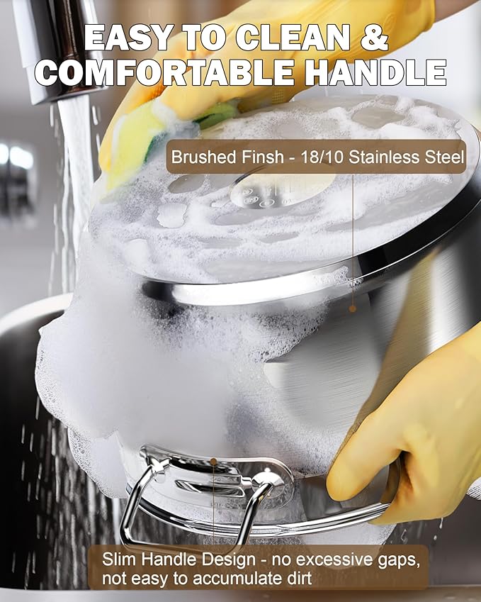 Cooks Standard Professional 16 Quart Stainless Steel Stock Pot with Lid, Large Pot for Cooking Pasta, Soup, Spaghetti, Stockpot with Even Heating, Oven Safe, Cookware for Canning, Boiling, Simmer