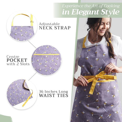 Maison d' Hermine 100% Cotton Apron for women with Pocket Kitchen Chef Apron for Men Cooking Spring Summer