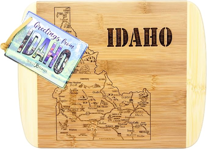Totally Bamboo A Slice of Life Idaho State Serving and Cutting Board, 11" x 8.75"