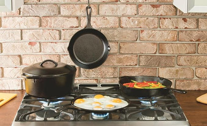 Lodge Cast Iron Dutch Oven 7 Quart - Loop Handle Cooking Vessel - Even Heat Retention - Oven-Safe, Versatile Pot