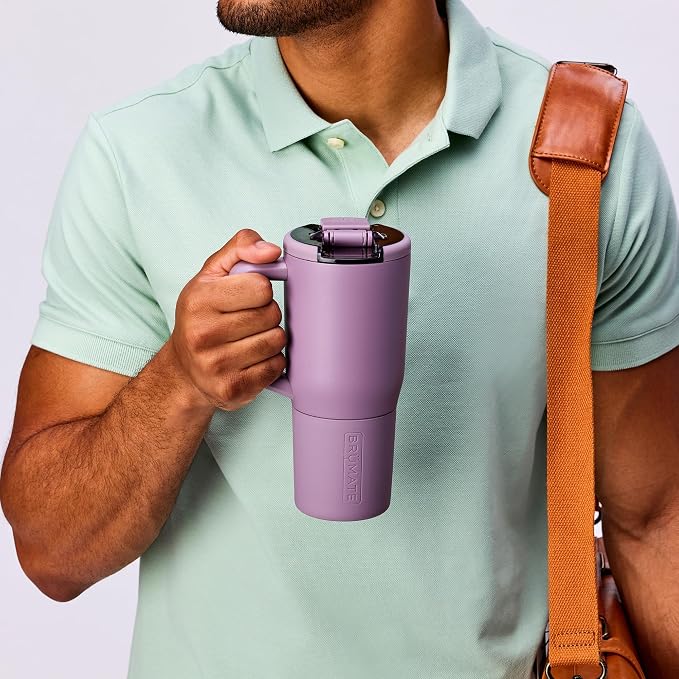 BrüMate Müv - 25oz 100% Leak Proof Insulated Coffee Mug with Handle & Lid - Stainless Steel Coffee Travel Mug - Double Walled Coffee Cup (Lavender)