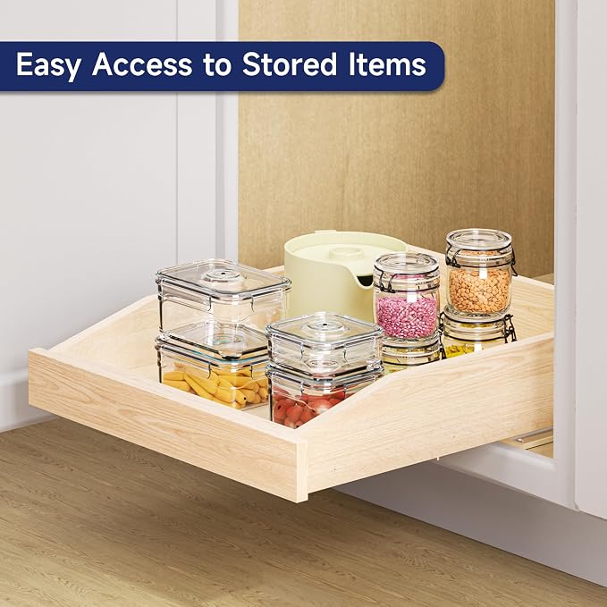 Pull Out Cabinet Organizer 16.5" W x 21" D, Soft Close Slide Out Wood Drawer Shelf for Kitchen Cabinets, Pull Out Cabinet Drawer for Base Cabinet, Pantry and Bathroom Storage, Bottom Mount