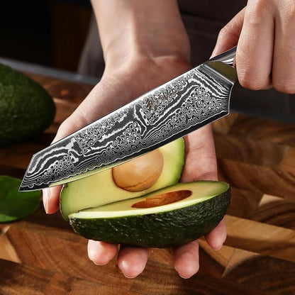 Wakoli Nitoko 3-Piece Kiritsuke Knife Set – Professional Damascus Kitchen Knives | 67-Layer VG10 Core Steel | Ergonomic G10 Handles | Japanese-Style Chef Knife Set in Wooden Gift Box