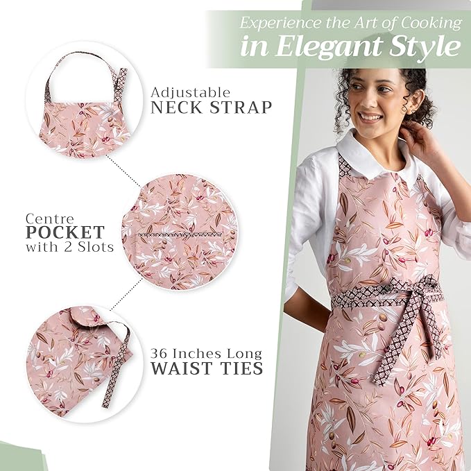 Maison d' Hermine 100% Cotton Apron for women with Pocket Kitchen Chef Apron for Men Cooking Spring Summer
