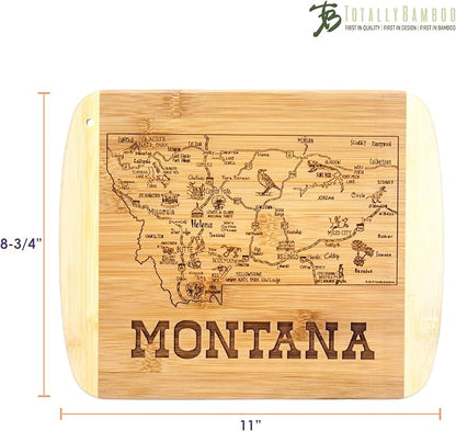 Totally Bamboo A Slice of Life Montana State Serving and Cutting Board, 11" x 8.75"