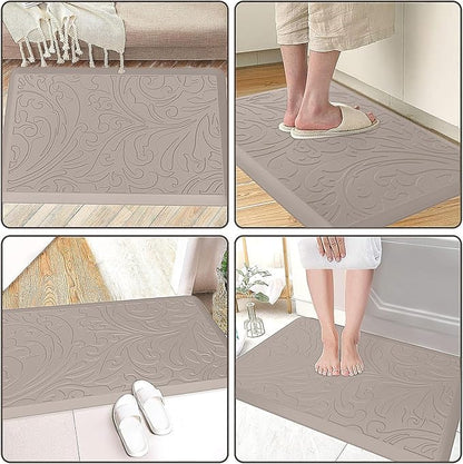 KMAT Kitchen Mat Cushioned Anti-Fatigue Floor Mat Waterproof Non-Slip Standing Mat Ergonomic Comfort Floor Mat Rug for Home,Office,Sink,Laundry,Desk 30"(L) x 20"(W),Khaki