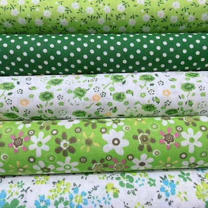 7Pcs 20" x 20" Cotton Fabric DIY Making Supplies Quilting Patchwork Fabric Fat Quarter Bundles DIY for Quilting Cotton Patchwork Cushions (Green Mix, 20 x 20 inches)