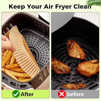 Ctizne Air Fryer Paper Liners Disposable, 200PCS 8inch Airfryer Oven Insert Parchment Paper Sheets Round, Non Stick Food Grade Baking Liner for 5Qt/6Qt/7Qt/8Qt Air Fryer Basket