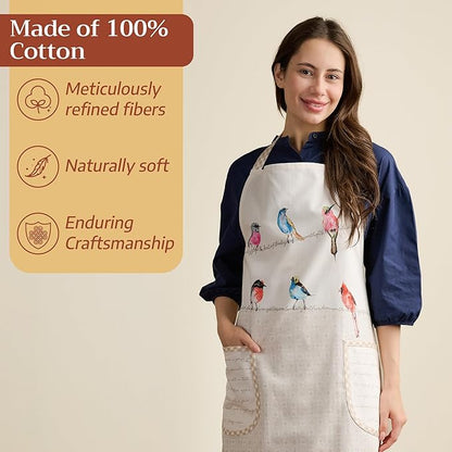 Maison d' Hermine 100% Cotton Apron for women with Pocket Kitchen Chef Apron for Men Cooking Spring Summer