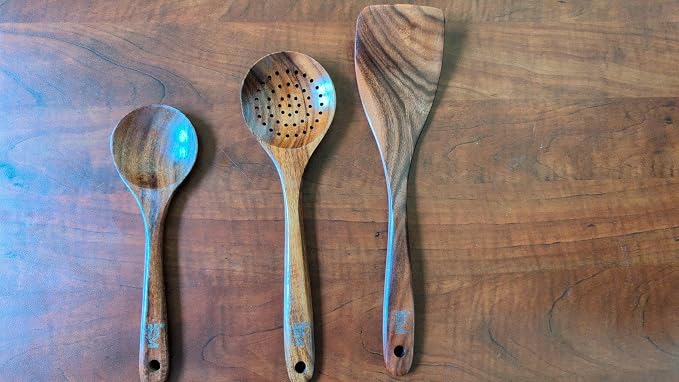 3 piece wooden utensil set premium cooking spoons wood cooking utensils teak wooden utensils set wood cooking utensils