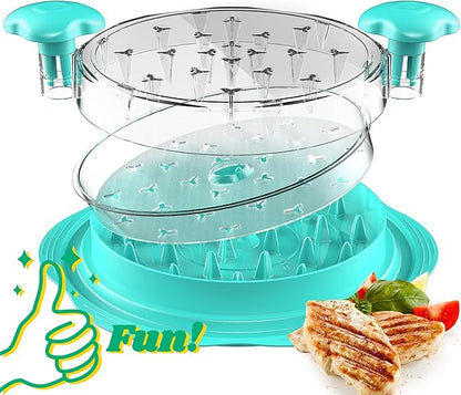 Chicken Shredder with Removable Plate - Manual Meat Shredder Tool with Transparent Lid & Cleaning Brush, Dishwasher Safe Kitchen Gadget for Shredding Chicken, Pork, Beef, Pulled Pork(Mint Green)