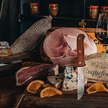 Kitchen Utility Knife 5 Inch - MATTSTONE HILL Charcuterie Knife, Carving Tools, Sausage Knife, Meat Knives, High Carbon Steel, Wood Handle